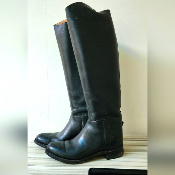 The Effingham Tall Balck Genuine Leather Riding Boots - Picture 2 of 4